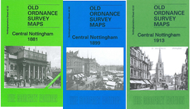 Special Offer: Nt 42.02a, 42.02b & 42.02c  Central Nottingham 1881 (Coloured) , 1899 & 1913
