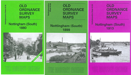 Special Offer: Nt 42.06a, Nt 42.06b  & 42.06c  Nottingham (South) 1881 (Coloured), 1899 & 1913