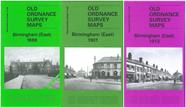 Special Offer: Wk 14.06a ,14.06b  & 14.06c  Birmingham (East) 1888 (Coloured), 1901 & 1913